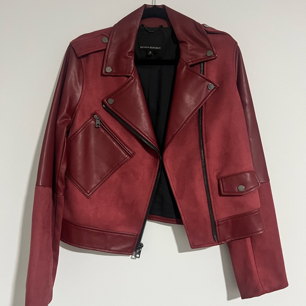 Banana Republic Red Leather Jacket